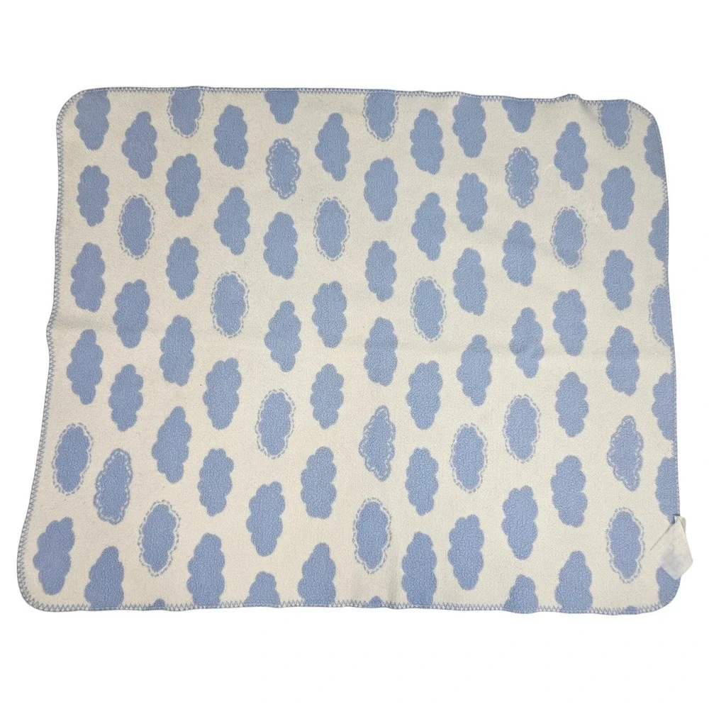 Pottery Barn Kids Cloud Fleece Baby‎ Blanket Blue White Soft Comfort